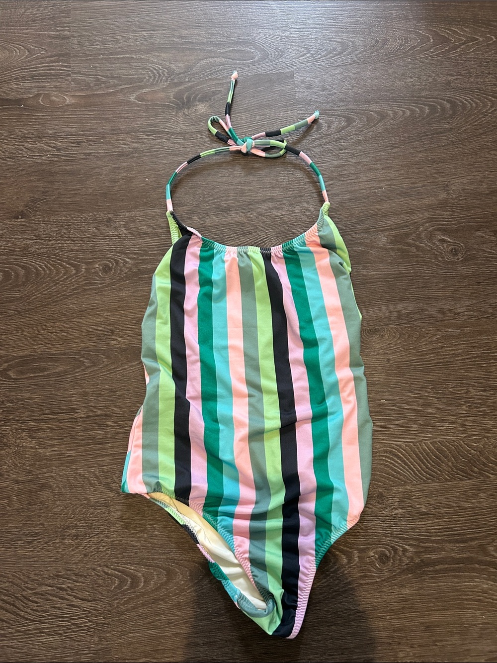 Taj by Sabrina Crippa Striped Halter One-Piece Swimsuit
